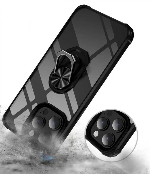 iPhone 14 Pro Kılıf Mola Kenar Köşe Yüzük Kısımları Renkli Kılıf - Resim 8