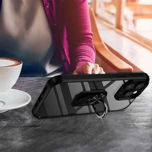 iPhone 14 Pro Kılıf Mola Kenar Köşe Yüzük Kısımları Renkli Kılıf - Resim 5