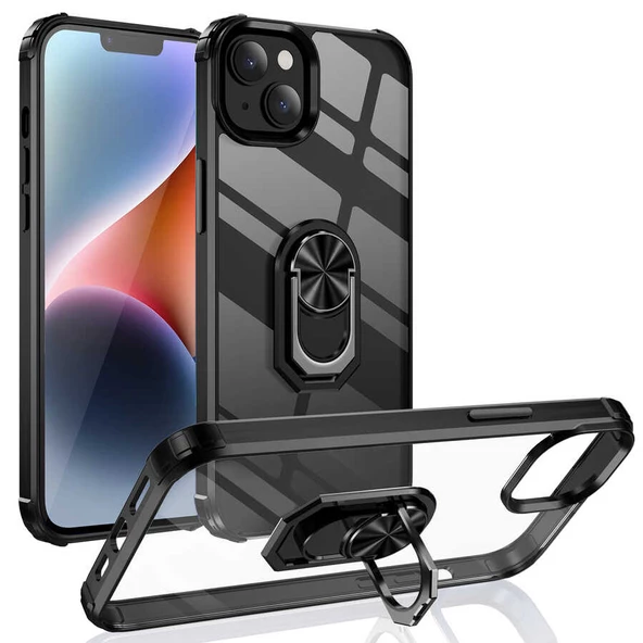 iPhone 14 Plus Kılıf Mola Kenar Köşe Yüzük Kısımları Renkli Kılıf - 2