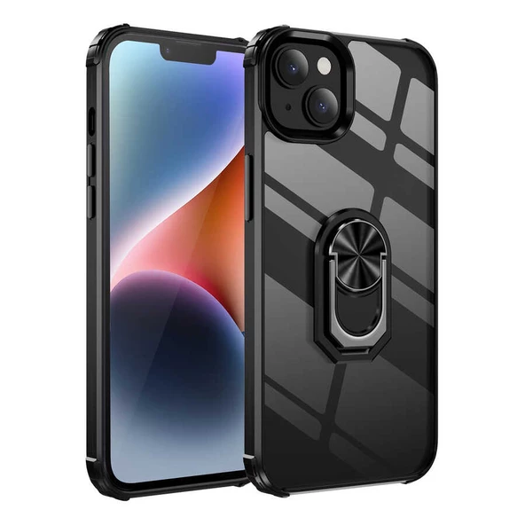 iPhone 14 Plus Kılıf Mola Kenar Köşe Yüzük Kısımları Renkli Kılıf - 8