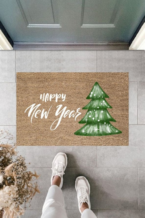 Dormot Home Modern Baskı - Happy New Year 10 - Karşılama Kapı Önü Paspası