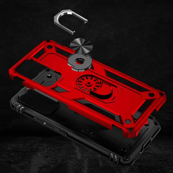 Xiaomi Mi 12 Lite Kılıf Zore Vega Yüzüklü Standlı Zırh Kılıf - 10