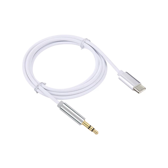 type c usb c to Aux Kulaklık Çevirici 3.5 mm Jack  1m beyaz