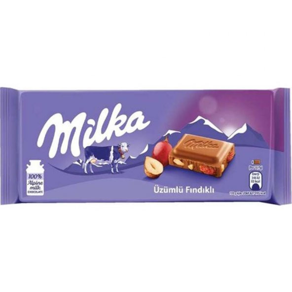 Milka Üzümlü Fındıklı Tablet Çikolata 80g