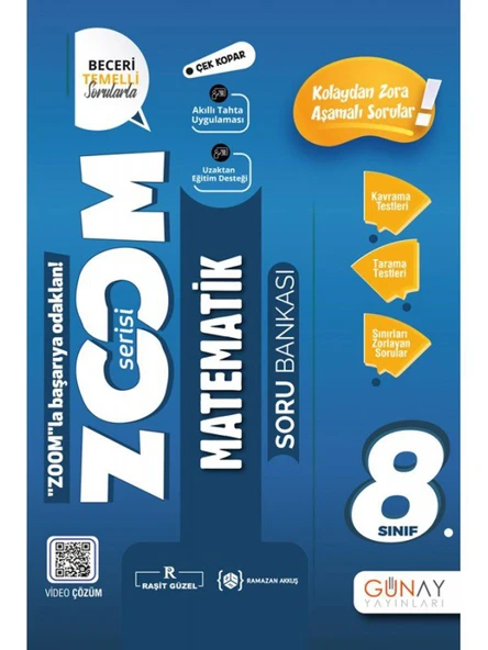 Günay 8.Sınıf Zoom Serisi Matematik Soru Bankası 2025