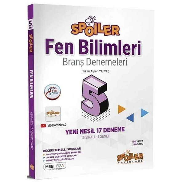 Spoiler 5. Sınıf Fen Bilimleri Branş Deneme