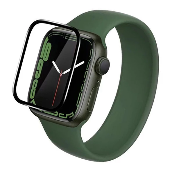 Bufalo Apple Watch 41mm Ekran Koruyucu 3D Kavisli PMMA Nano Siyah Çerçeve