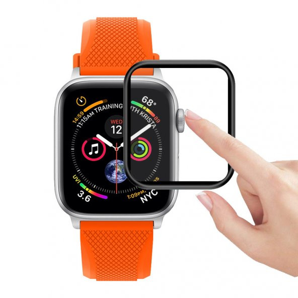 Bufalo Apple Watch 41mm Ekran Koruyucu 3D Kavisli PMMA Nano Siyah Çerçeve - 5