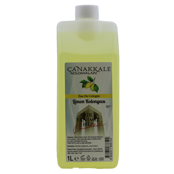 Limon Kolonyası 80°- 1 Litre -(BİDON) Korumalı Kapak - Yeni Model - 2