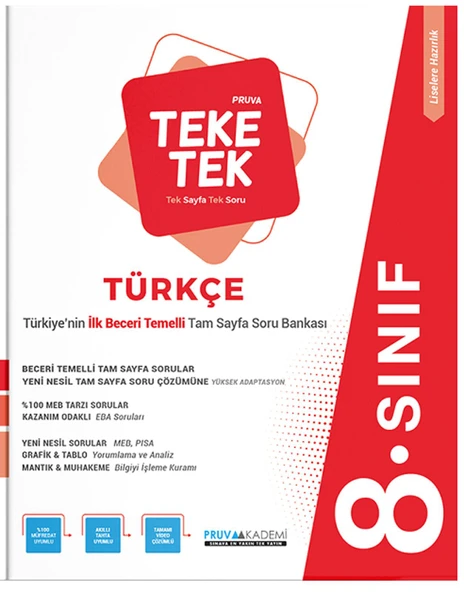 Pruva 8.Sınıf Türkçe Teke Tek Soru Bankası