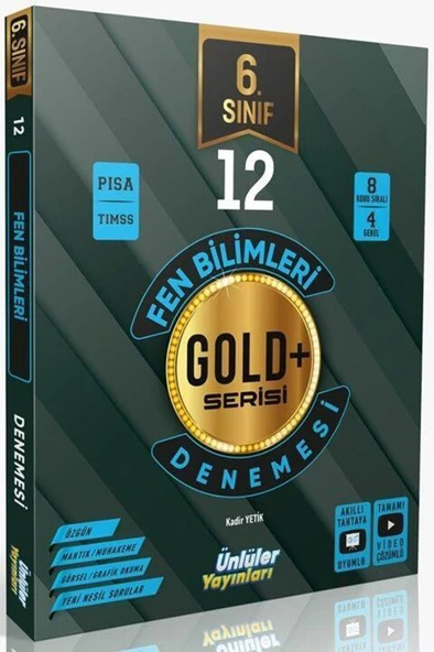 Ünlüler 6.Sınıf Fen Bilimleri Gold Serisi 12 Deneme