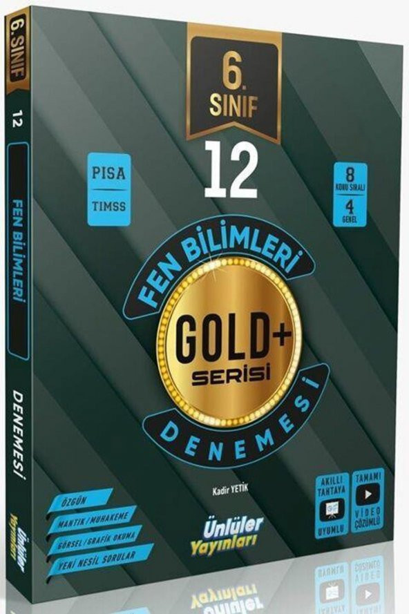 Ünlüler 6.Sınıf Fen Bilimleri Gold Serisi 12 Deneme