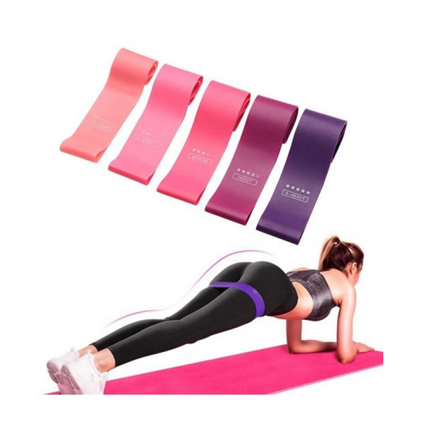 5 Farklı Direnç Seviyesine Sahip'' Dirençli Fitness Pilates Egzersiz Bantları. - 3