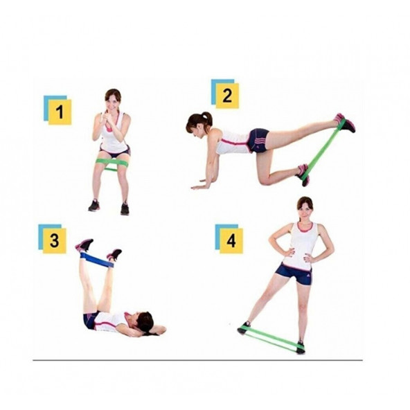 Pilates Bandı Plates Egzersiz Direnç Lastiği 5'li Set - 5