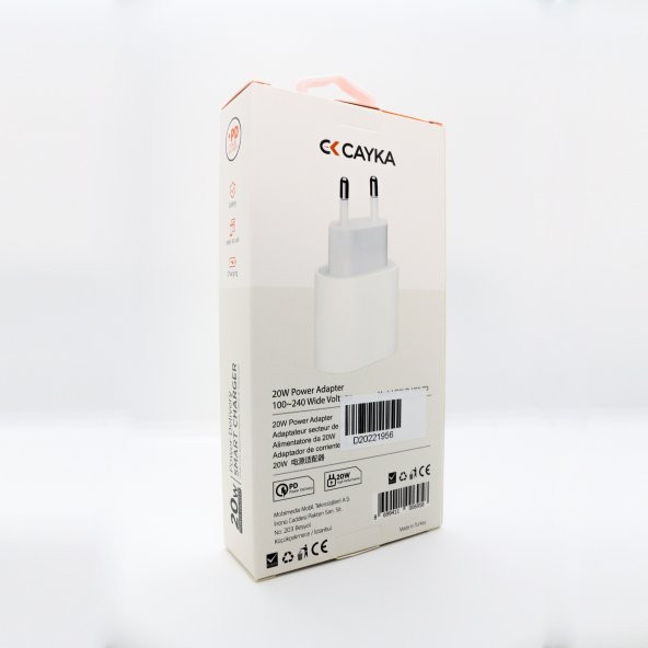 Cayka İphone 13 Pro 20W PD Hızlı Şarj Adaptörü 1m Lightning Kablo Şarj Set - 6