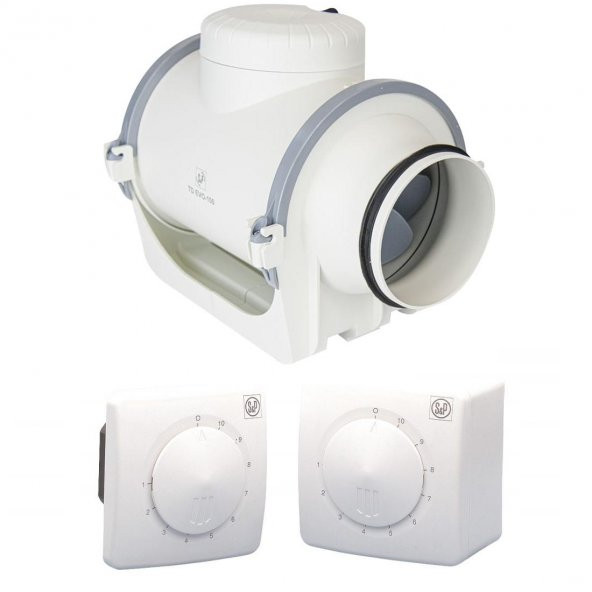 TD Evo 100 Reb-1 Hız Anahtarlı 210 m3/h Soler Palau Kademeli Yuvarlak Havalandırma Fanı