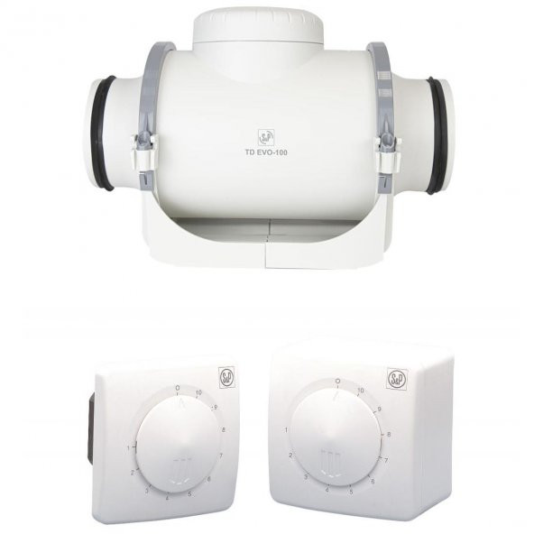 TD Evo 100 Reb-1 Hız Anahtarlı 210 m3/h Soler Palau Kademeli Yuvarlak Havalandırma Fanı - 4