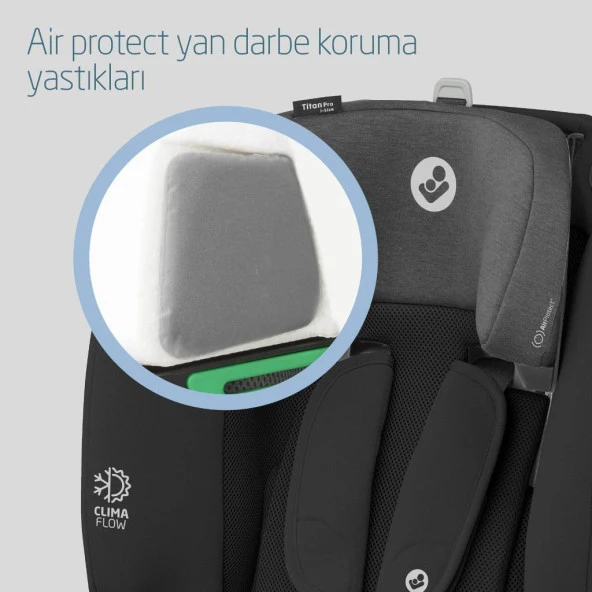 Maxi-Cosi Titan Pro I-Size ADAC'lı 9-36 Kg Çocuk Oto Koltuğu Authentic Black - 7