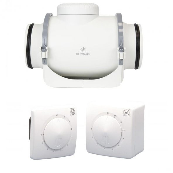 TD Evo 125 Reb-1 Hız Anahtarlı 310 m3/h Soler Palau Kademeli Yuvarlak Havalandırma Fanı