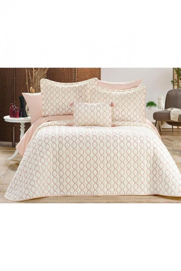 Brillance Çift Kişilik Yatak Örtüsü Krem Pudra - Resim 3