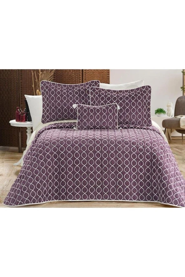 Brillance Çift Kişilik Yatak Örtüsü Lila - Resim 3