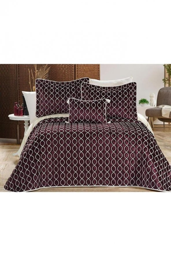 Brillance Çift Kişilik Yatak Örtüsü Mürdüm - Resim 3