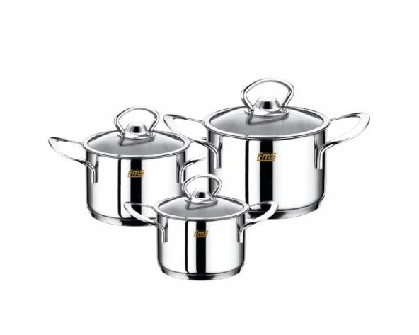 Fms Pera 6 Parça Mini Çelik Tencere Seti Metal