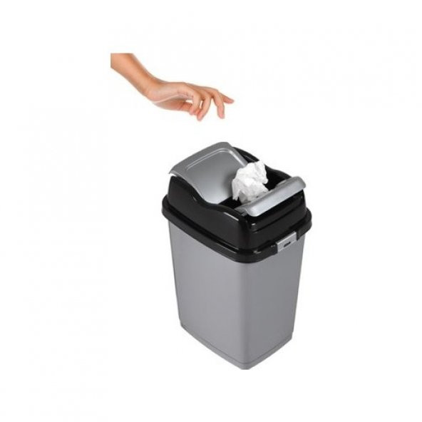 Hobby Life Plastik 3 No Girdap Çöp Kovası (16LT)- Gri