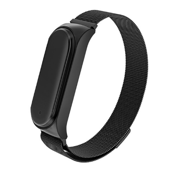 Xiaomi Mi Band 5 Band 6 Uyumlu Mıknatıslı Metal Hasır Kordon Kayış - 3