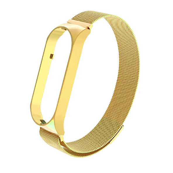 Xiaomi Mi Band 5 Band 6 Uyumlu Mıknatıslı Metal Hasır Kordon Kayış - 5