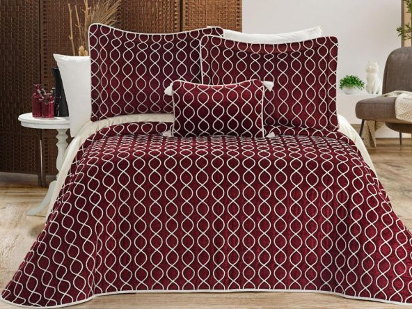 Brillance Çift Kişilik Yatak Örtüsü Bordo
