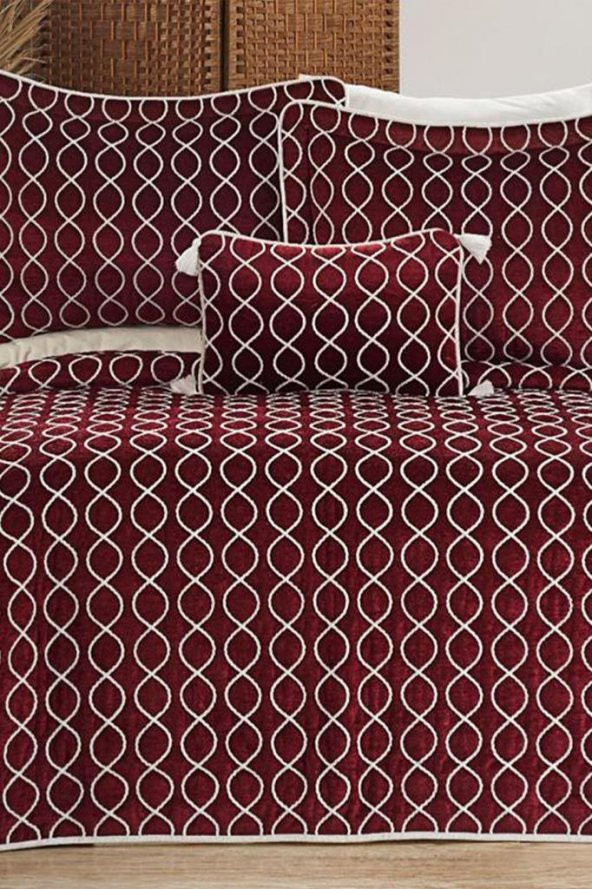 Brillance Çift Kişilik Yatak Örtüsü Bordo - 2