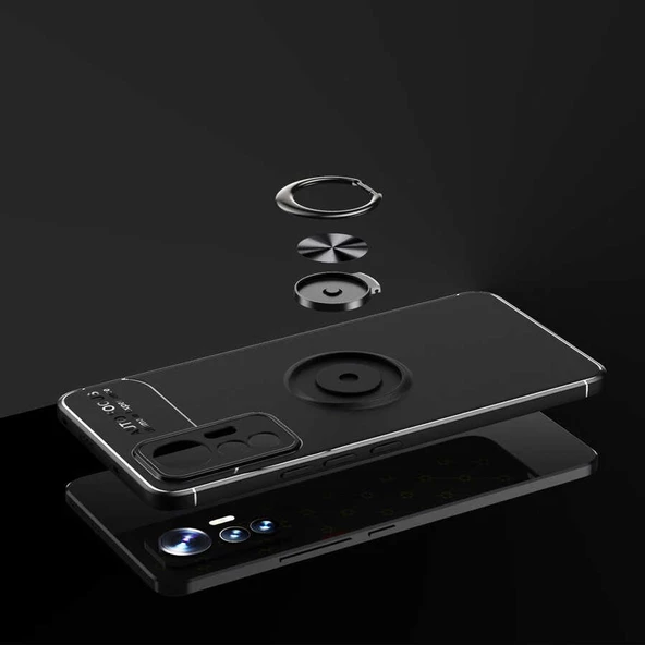 Xiaomi Mi 12 Lite Kılıf Zore Ravel Yüzüklü Silikon Kılıf - 12
