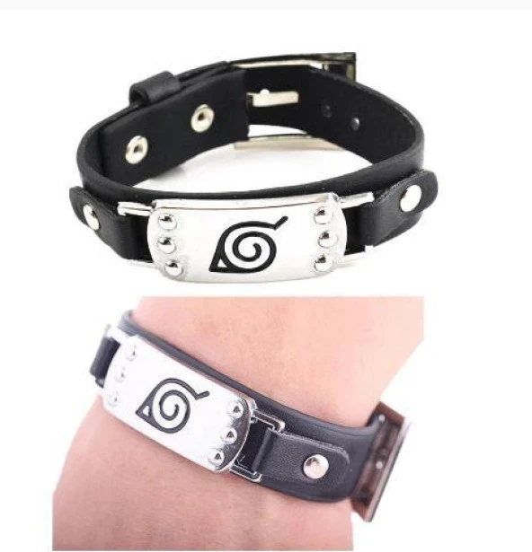 Bileklik Naruto Cosplay Aksesuarları Suni Deri Sembol Bilezik Bileklik