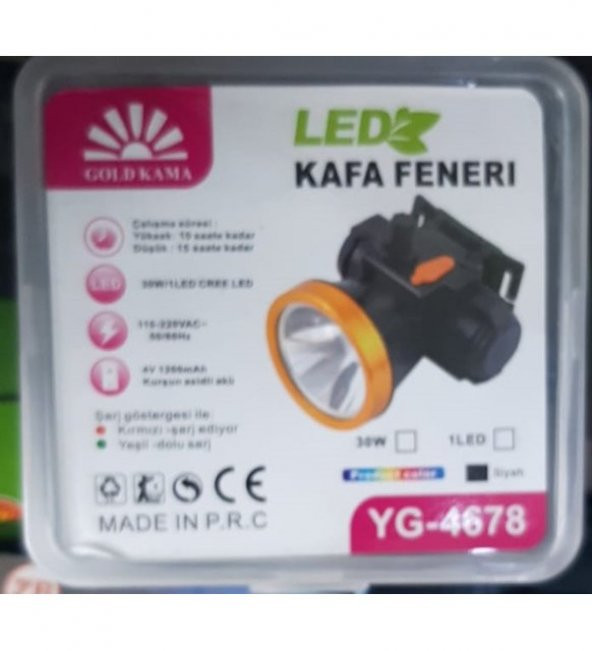 Gold Kama Yg-4678 Kafa Lambası 30w Ayarlanabilir Işık