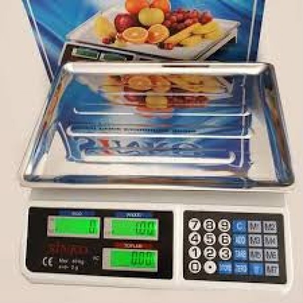 DINAMIC 40 KG Çukur Elektronik Terazi Bakkal Manav Market Şarjlı