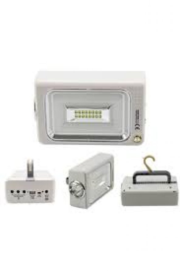 Gold Htc El Feneri Şarjlı 1w+46 Led Projektör Güneş Panelli - 2