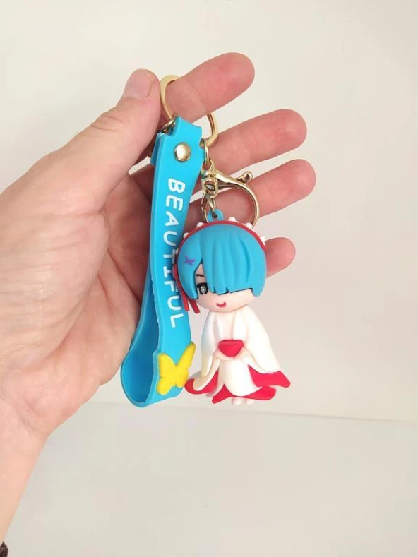 Anime Rem Re Zero Karakter Figür Silikon Anahtarlık Çanta Süsü Oyuncak 13218 - 2