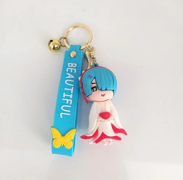 Anime Rem Re Zero Karakter Figür Silikon Anahtarlık Çanta Süsü Oyuncak 13218 - 3