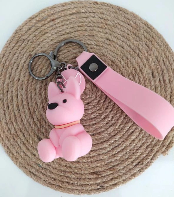 Sevimli Bulldog Silikon Anahtarlık Çanta Süsü Oyuncak Aksesuar