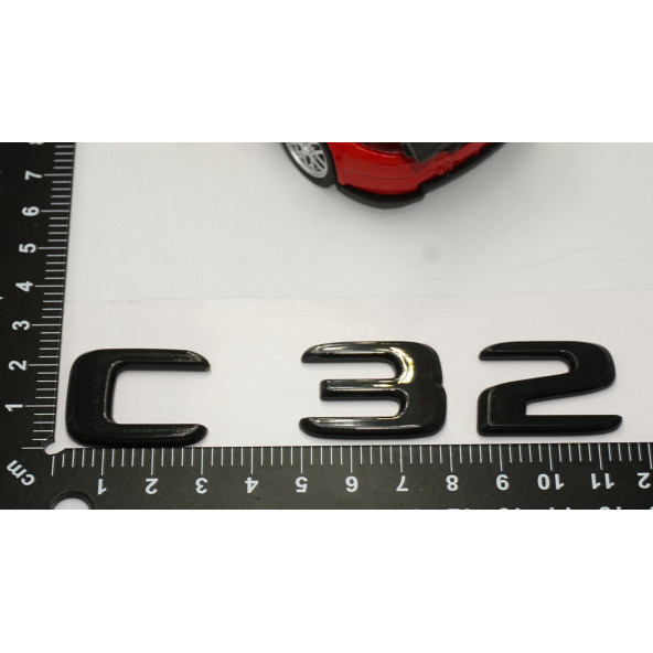C 32 Bagaj Parlak Siyah ABS 3M 3D Yazı Logo - 5