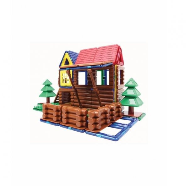 Magıc Magnetic Log House Set Stable 72 Parça