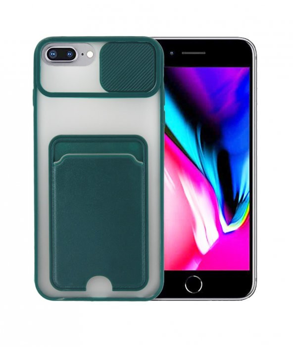 İphone 7-8 Plus - Cüzdanlı - Kamera Korumalı - Resim 2