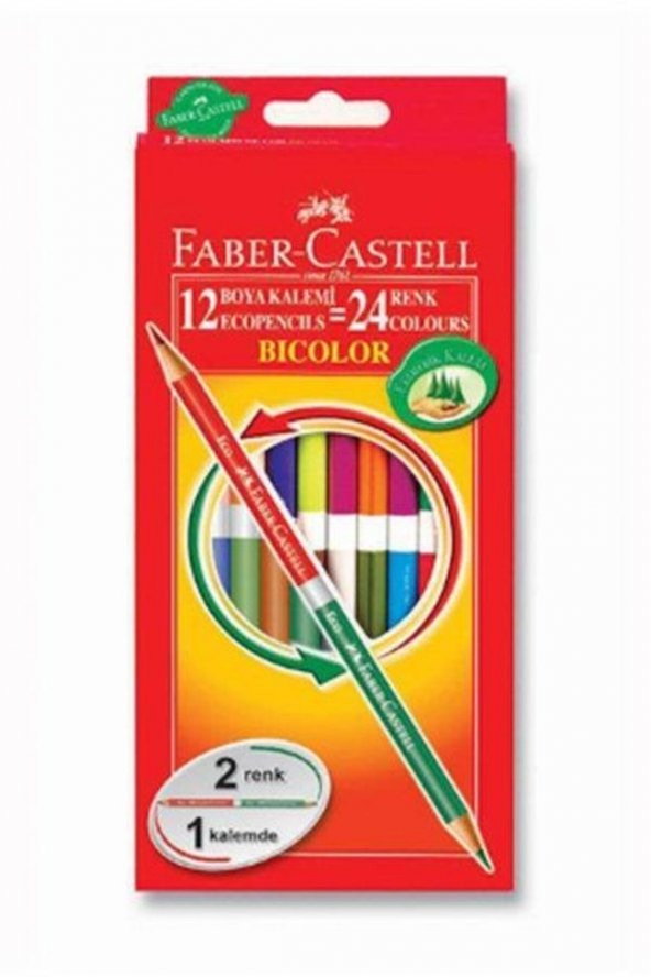 Faber Castell Bıcolor Kuruboya 24 Renk 120612 ürün görseli 1