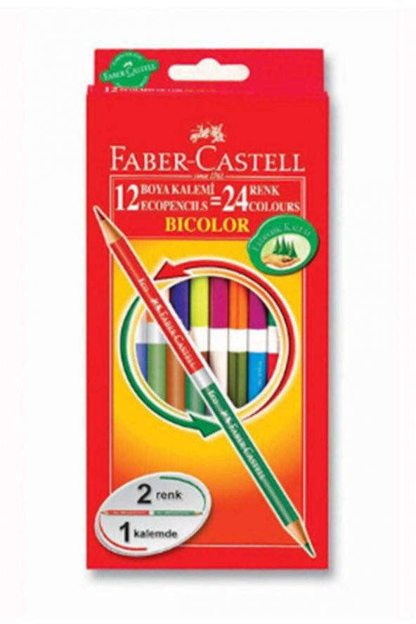 Faber Castell Bıcolor Kuruboya 24 Renk 120612 - Resim 2