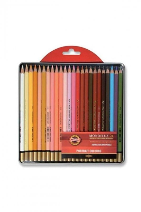 Koh-i-Noor Mondeluz Aquarell Boya Kalemi Portre Tonları Metal Kutu 24lü ürün görseli 1