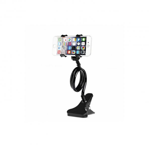 Akrobat Telefon Tutucu Spiral Gövdeli Oynar Başlıklı - Siyah - 5