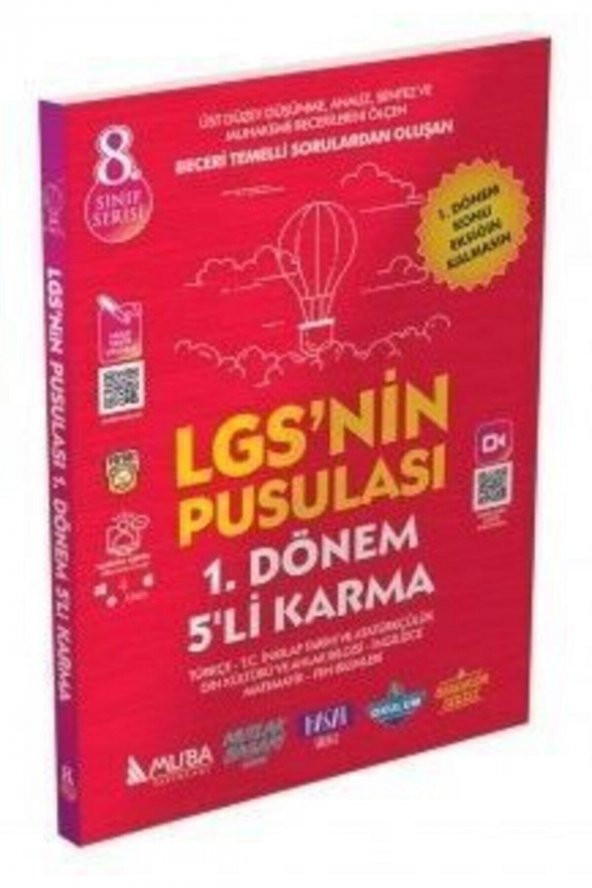 8. Sınıf LGS nin Pusulası 1. Dönem 5 li Karma Deneme Muba Yayınları