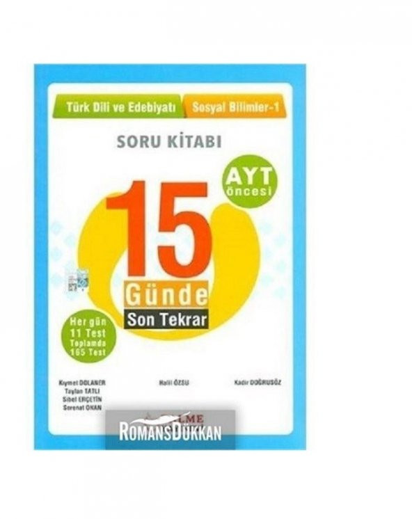 AYT Öncesi 15 Günde Son Tekrar Soru Kitabı Palme Yayınevi - 2