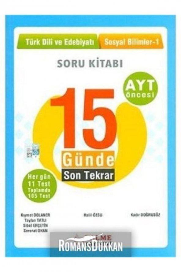 AYT Öncesi 15 Günde Son Tekrar Soru Kitabı Palme Yayınevi